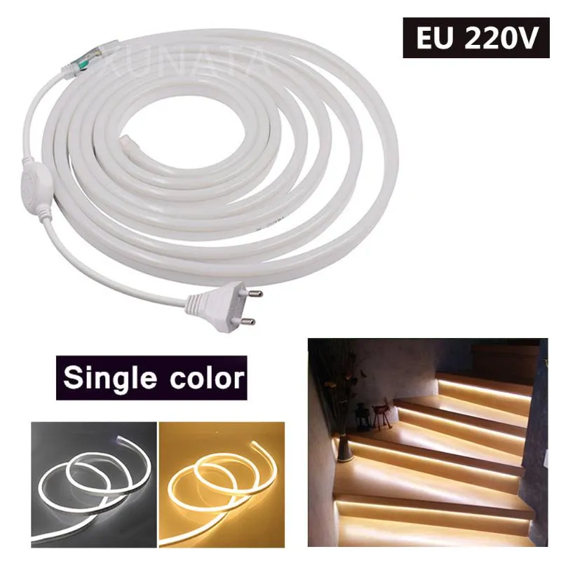 Полосы Wi -Fi Control RGB Neon Strip Light Lamp Waterpronage 2835 Белая теплая гибкая светодиодная веревка EU UK AU 220V US 110V2289