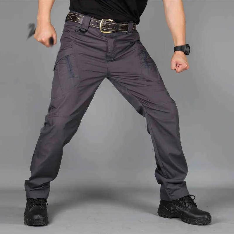 Nuevos pantalones Cargo impermeables para hombre, pantalones militares elásticos con múltiples bolsillos para hombre, pantalones para correr al aire libre, pantalones tácticos de talla grande para hombre H1223