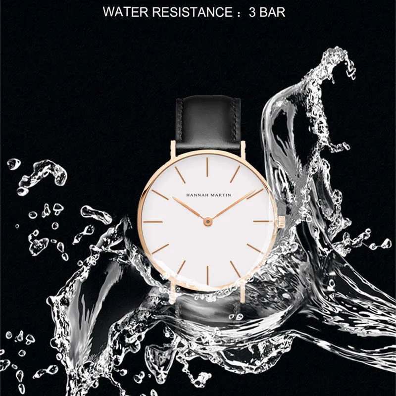 Hannah Martin повседневные женские часы с кожаным ремешком водонепроницаемые женские часы серебряные кварцевые наручные часы белые Relogio Feminino 210219E