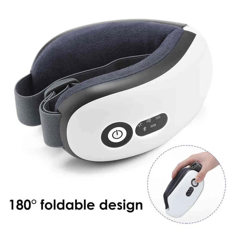 Massageador ocular 4D Pressão de pressão do ar Instrumento de cuidados com a fadiga ALIVER COMPRESSÃO Bluetooth Music Smart Massage Glasses 2101086517894