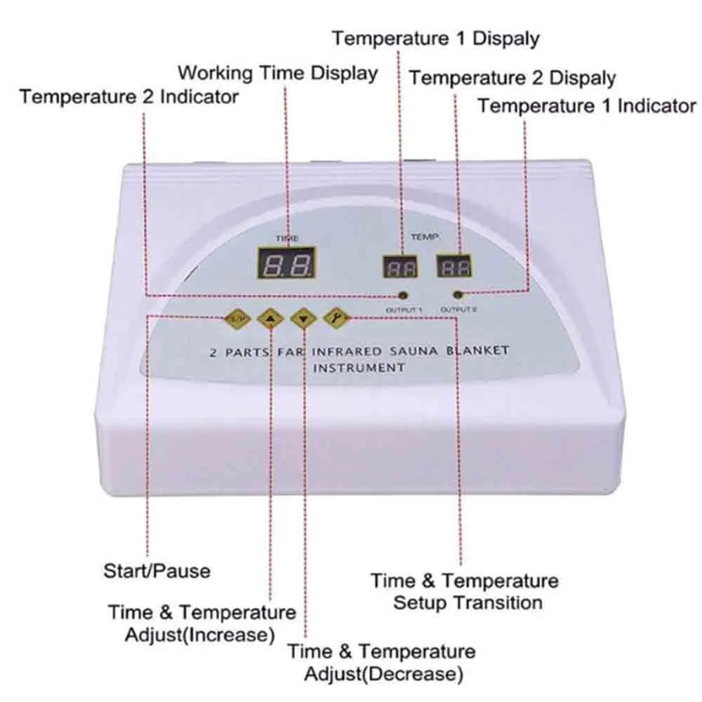 Manta térmica para sauna de infrarrojos lejanos controle de 2 zonas com 50 peças de tela plstico pode reduzir el3891826