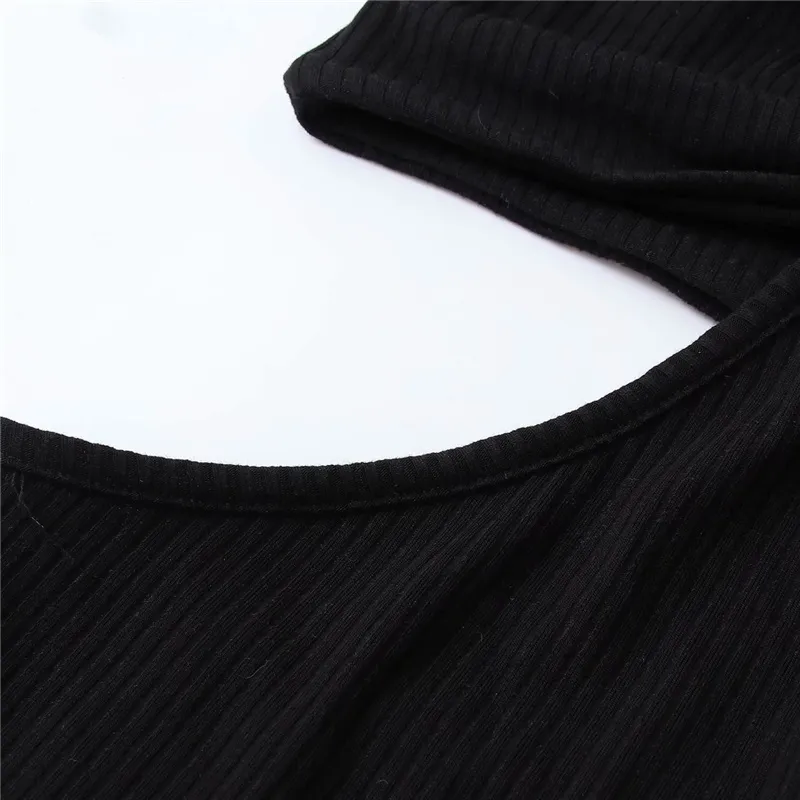 Sexy Woman Black Slim Hollow Out Bodysuits Summer Fashion Ladies Knit Cotton Sling Female Soft Solid 210515