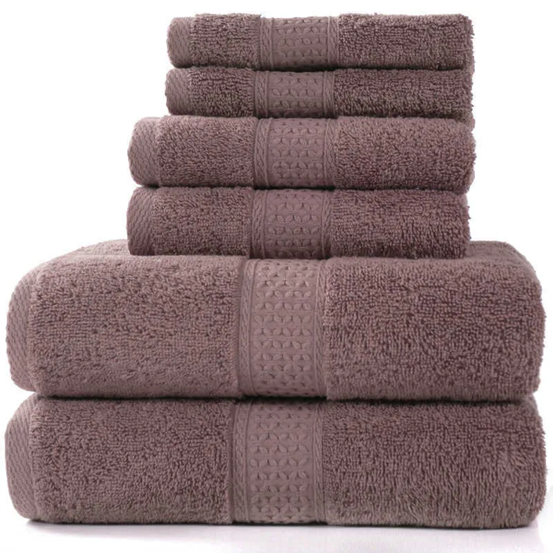 Conjunto de toalhas de banho de luxo, 2 grandes s, 2 mãos S, e 2 washcloths, algodão altamente absorvente quarto s chuveiro 210728