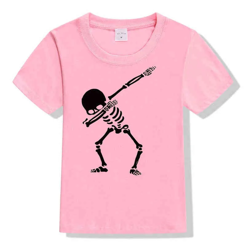 Niños camiseta unisex dabbing cráneo esqueleto adolescentes niños niñas verano estilo manga corta tops camiseta niños camisetas casuales camiseta G1224