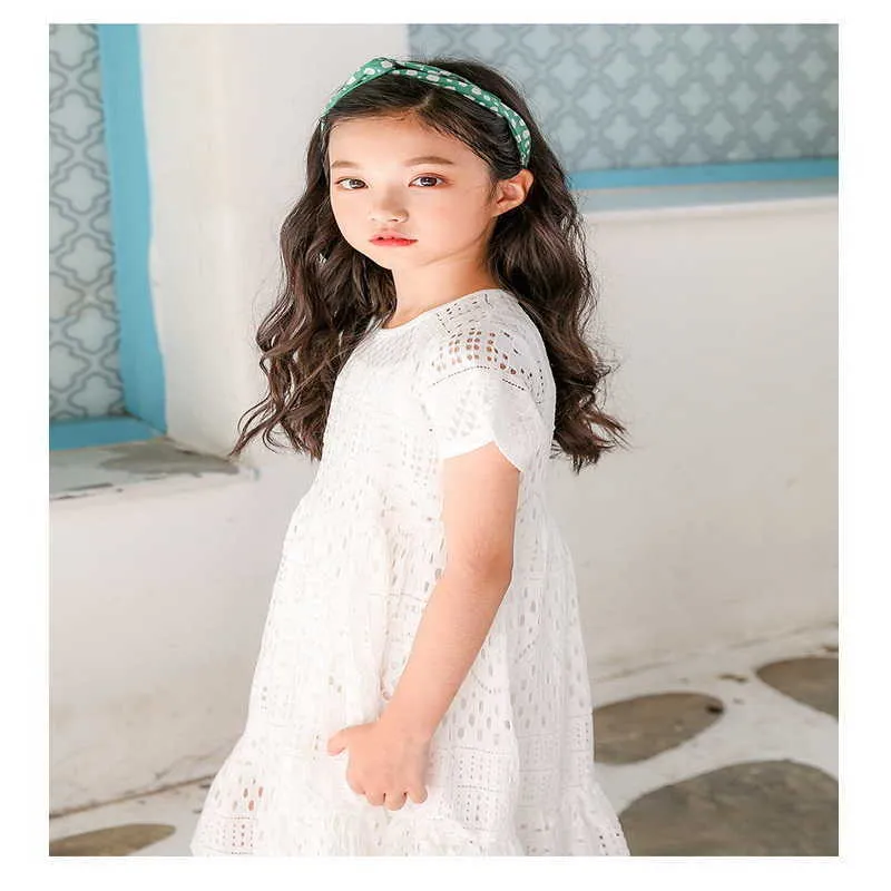 Gros été adolescents fille 2 pièces ensembles robe fronde + dentelle princesse Style mignon enfants mode vêtements E55 210610