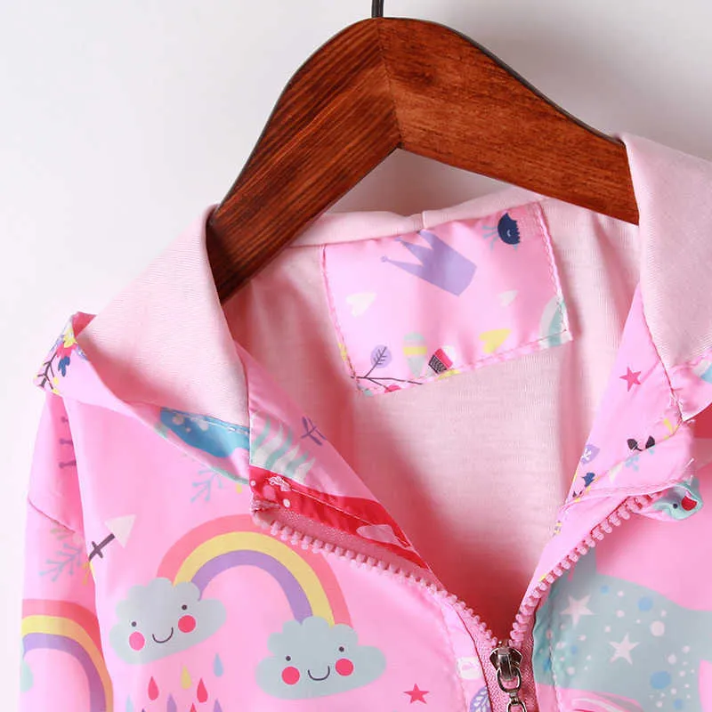 Casaco rosa de SaileroRoad com zíper trench casaco 2-9 anos menina moletom para bebê outerwear crianças roupas moda roupas roupas 211011