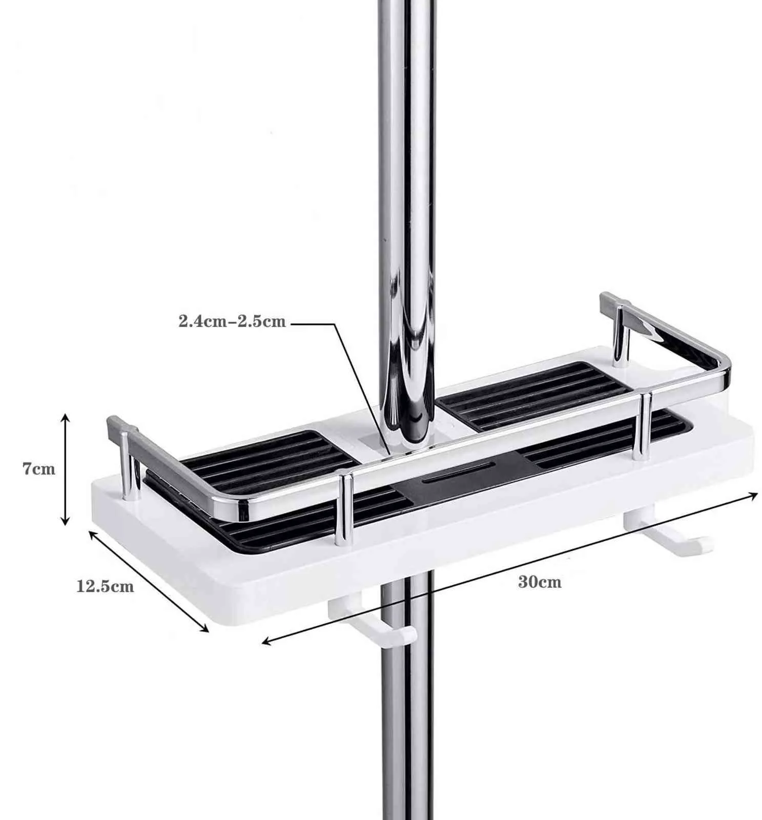 Badrum Organizer Duschförvaring Hållare Rack SHELF SHAMPOO TRAY SHELVE STAND Ingen borrning flytande för vägghushållartikel 211112