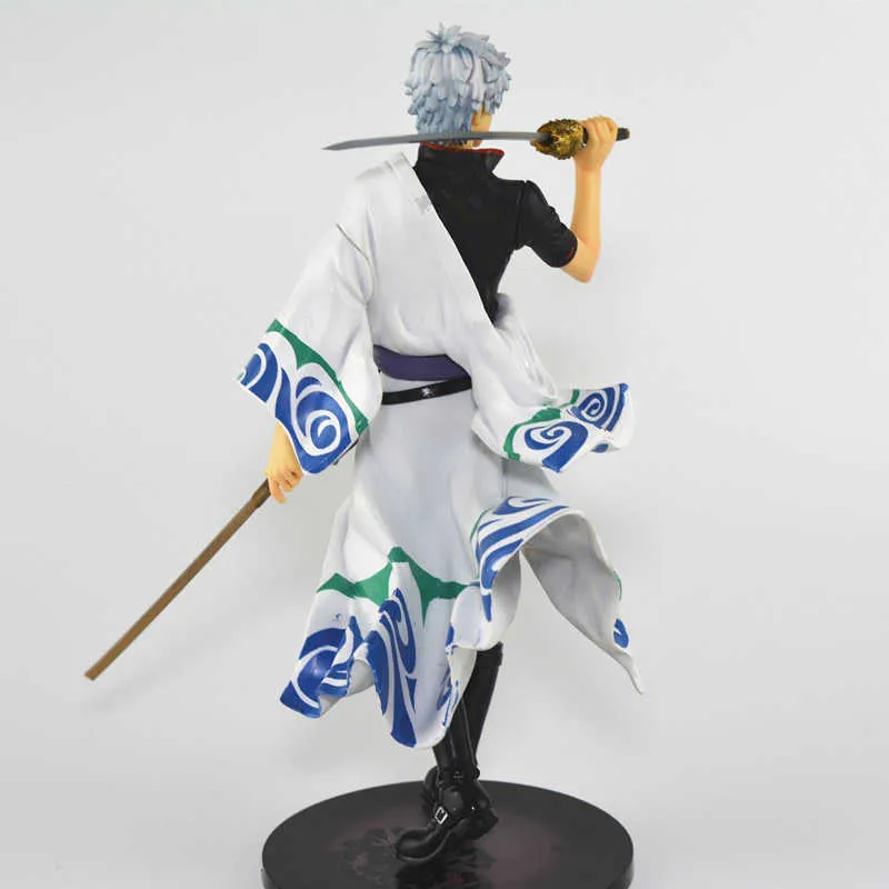 Gintama sakata gintoki ação figura 18 escala pintada figura batalha versão sakata gintoki pvc figura brinquedos anime q07228319957
