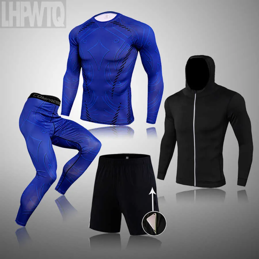 Top Vêtements pour hommes Sous-vêtements thermiques Fitness Training Collants de compression Chemises de course Sweat-shirt Homme Leggings Rashgard mâle 210910