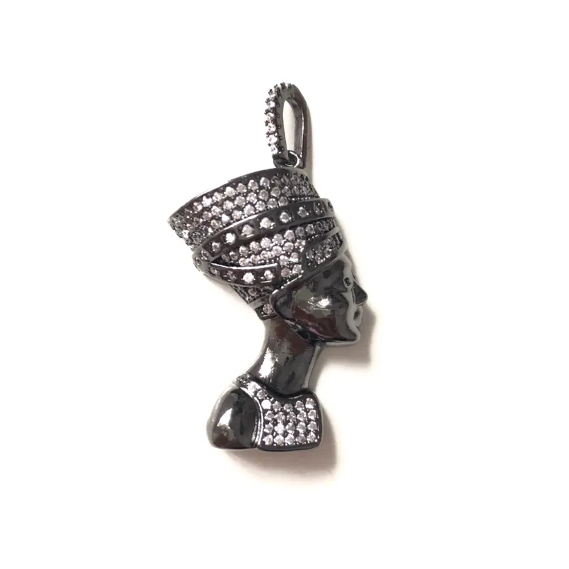 Charms 5st 3D Egyptian Queen Nefertiti Pendant Charm för kvinnor armband halsband som gör religiösa smycken Diy -tillbehör HOLDA2517