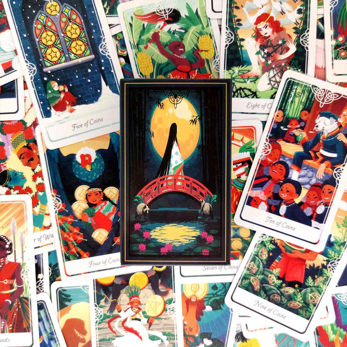 Cartes de Tarot divin et guide PDF, plate-forme de Divination, divertissement, fête, jeu de société, vente en gros, 78 feuilles/boîte