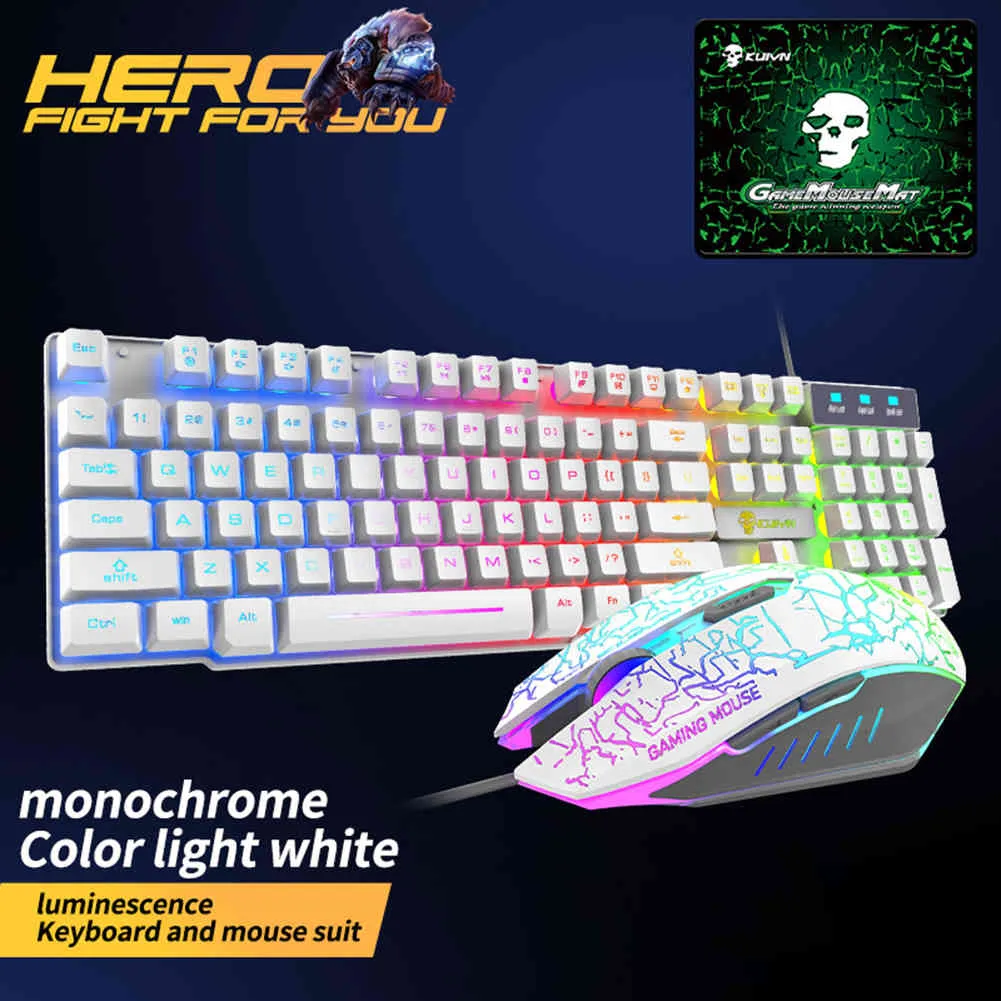 RGB Backlit USB Wired Gaming Set Keyboard Mouse Kit Gamer Ergonomic Mechanical Feel PC Laptop