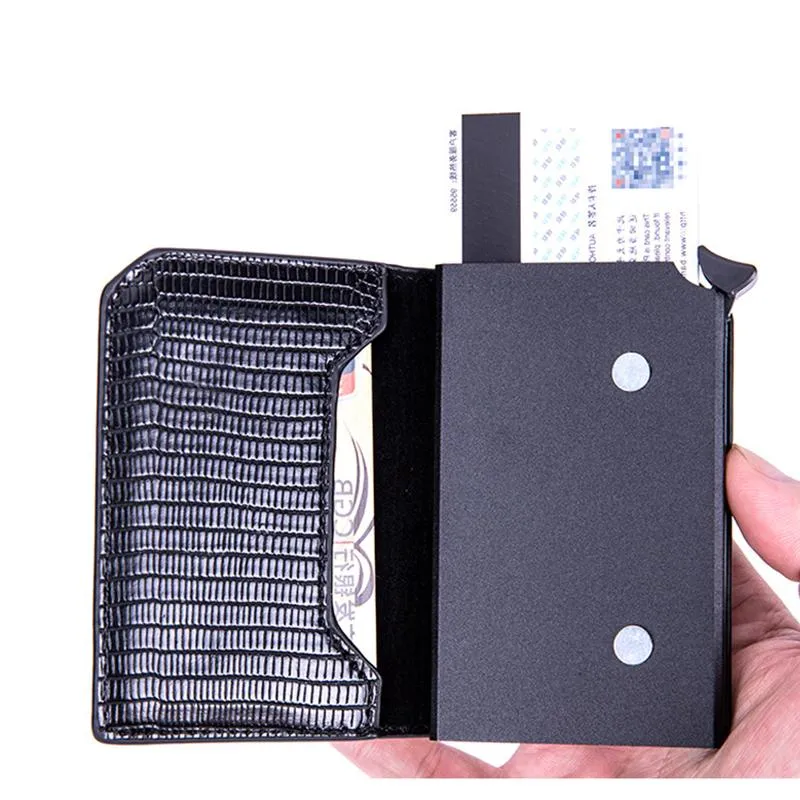 Korthållare Smart Air Tag Wallet RFID Holder Anti-Lost Protective Cover Multifunktionella män Läder med Money Clips169L