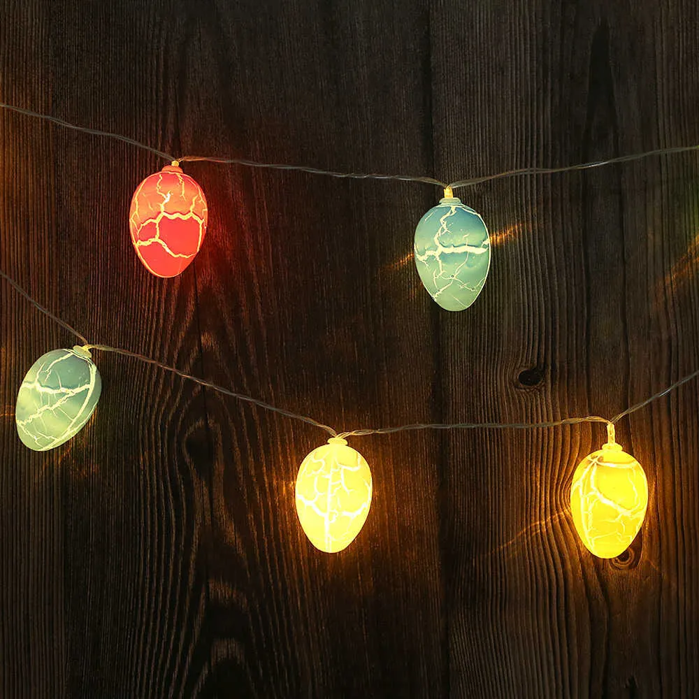 10 LED oeufs de Pâques chaîne lumineuse USBBattery alimenté fée lumières maison arbre fête décor lampes Festival intérieur extérieur ornement Y0722894549