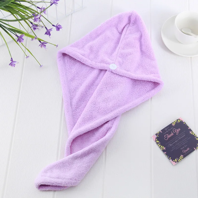 Autumn and winter household does not hurt hair coral velvet polyester brocade Towel long hair easy to use water absorption shower cap