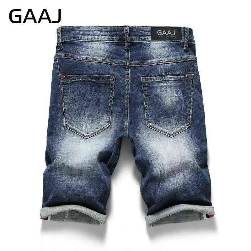 GAAJ Jeans Shorts Männer Baumwolle Jean Zerrissene Sommer Capri Männer Cowboys Biker Distressed Hip Hop Streetwear Denim Kurze Jean für Mann H1210