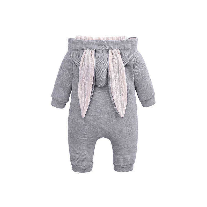 Baby Clothing Bear Rompers Newborns Body Suit Kids Clothes Boy Girl Jumpsuit Baby Hooded Romper Warm Cotton Infant Overalls 0-2Y G1221