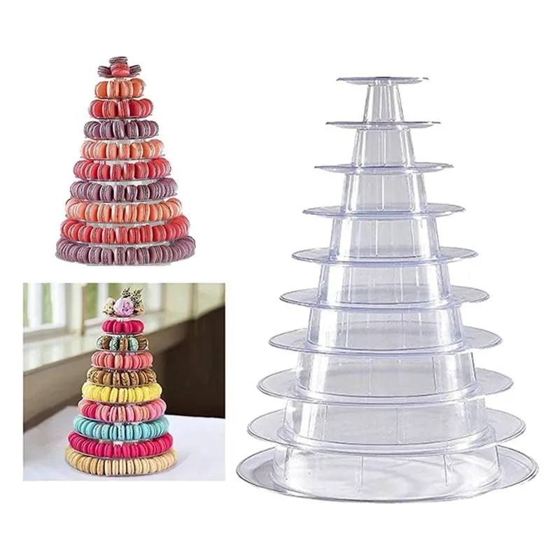 Jewelry Pouches Bags 10 Tier Cupcake Holder Stand Round Macaron Tower Clear Cake Display Rack For Wedding Birthday Party Decor204y