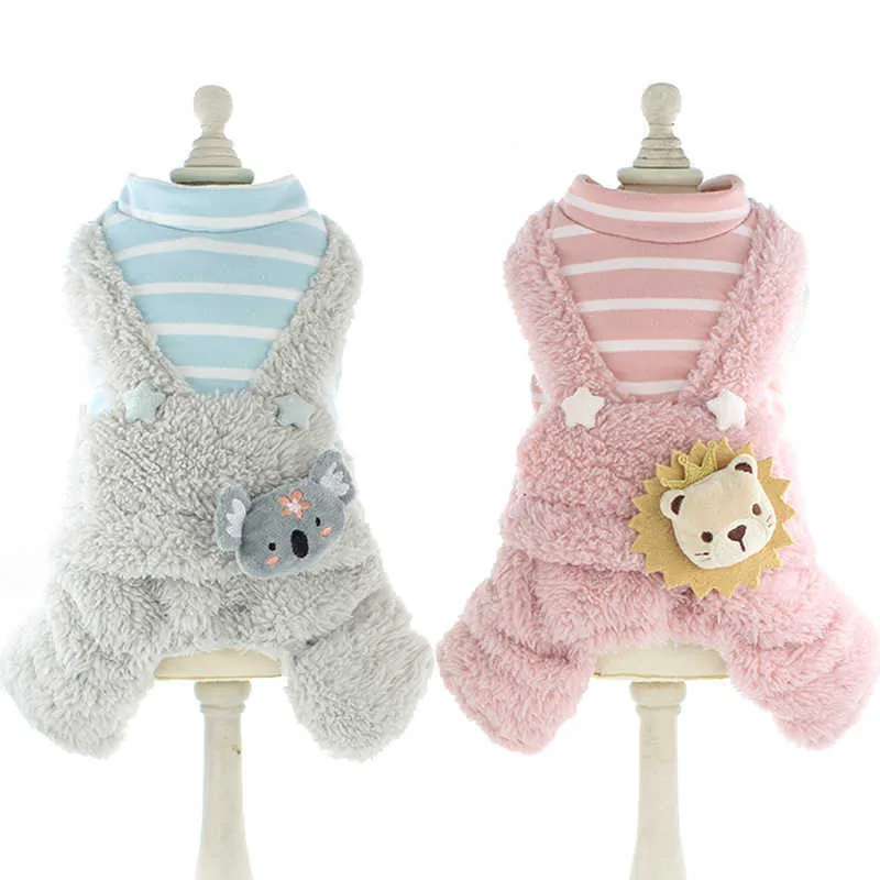 Four Leg Warm Dog Jumpsuit Winter Pet Clothes Dog Overalls Coat Outfit Puppy Costume Small Dog Clothing Garment Pants Apparel XS 211007