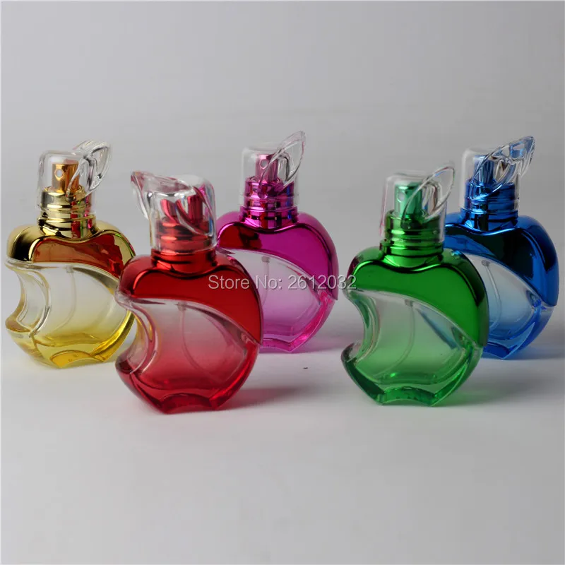 100 sztuk 15ml Special Apple Glass Perfumy Butelka Refillable Clear Container Spray Spray Atomizer