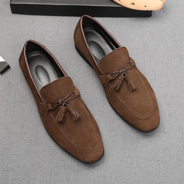 2022 Men Dress Shoes Luxury Fashion Nubuck leather tassel core Used for Groom Wedding Party Oxford Big Size Footwear