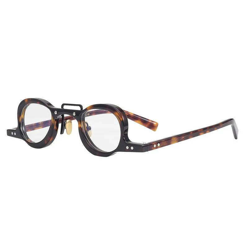 Designer classico tartarugato giapponese piccolo quadrato fatto a mano occhiali retrò uomo e donna altezza viso ottico Fashi240k