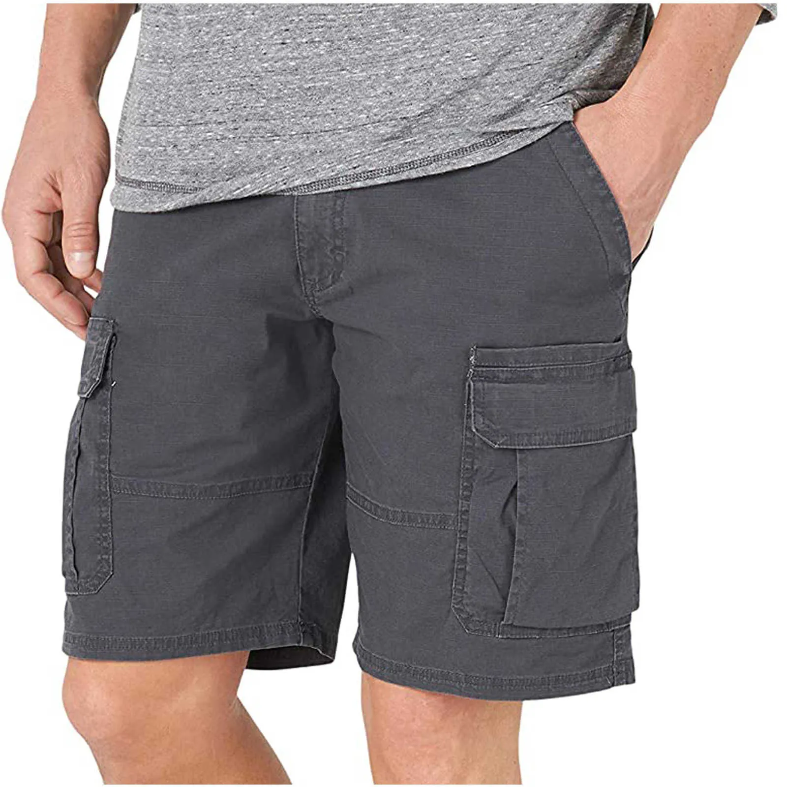 Hommes Shorts Nouveau Casual Grande Taille 5Xl Casual Cargo Shorts 2021 Mode Streetwear Zipper Cinquième Pantalon pour L'été avec Poche X0705