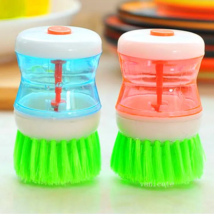 Brosses de nettoyage Creative Cuisine Helper Pot hydraulique Pinceau automatique Liquide Remplir Pot Clean peut ajouter un détergent facile à utiliser T2I53209