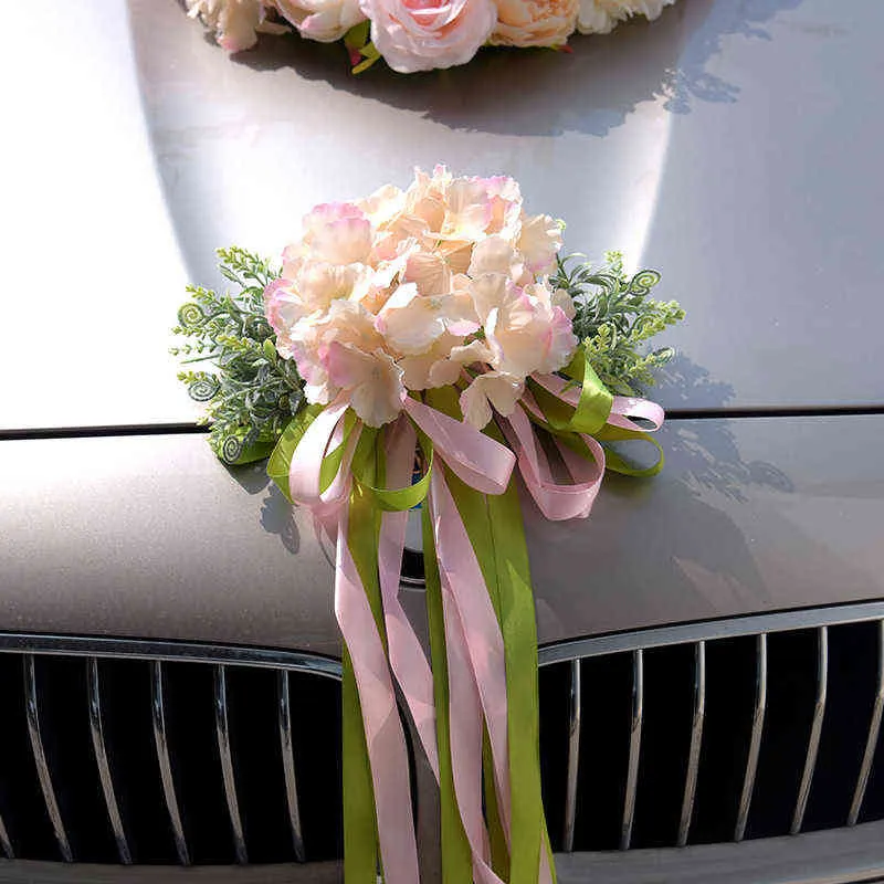 Regali le donne Kyunovia Accessorio auto da matrimonio Auto Tetto Coda Simulazione Decorazione Decorazione auto nuziale Fiore KY131