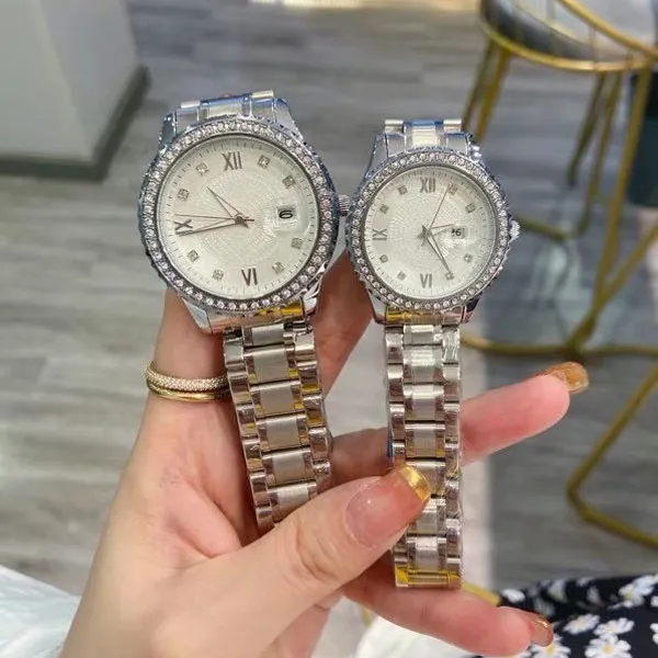 Orologi da donna uomo e amante degli abiti Orologi da polso con diamanti di design delle migliori marche Orologio al quarzo con cinturino in acciaio inossidabile completo regalo man2453