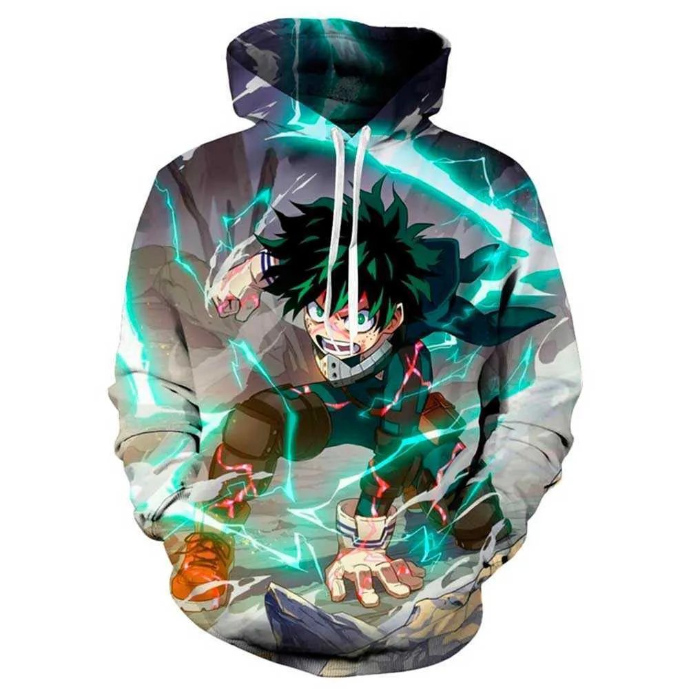 Anime Cartoni animati My Hero Academia Boku no Hero Academia Izuku Midoriya Shoto Todoroki Costume Cosplay Pullover Felpa con cappuccio Felpe Y0816