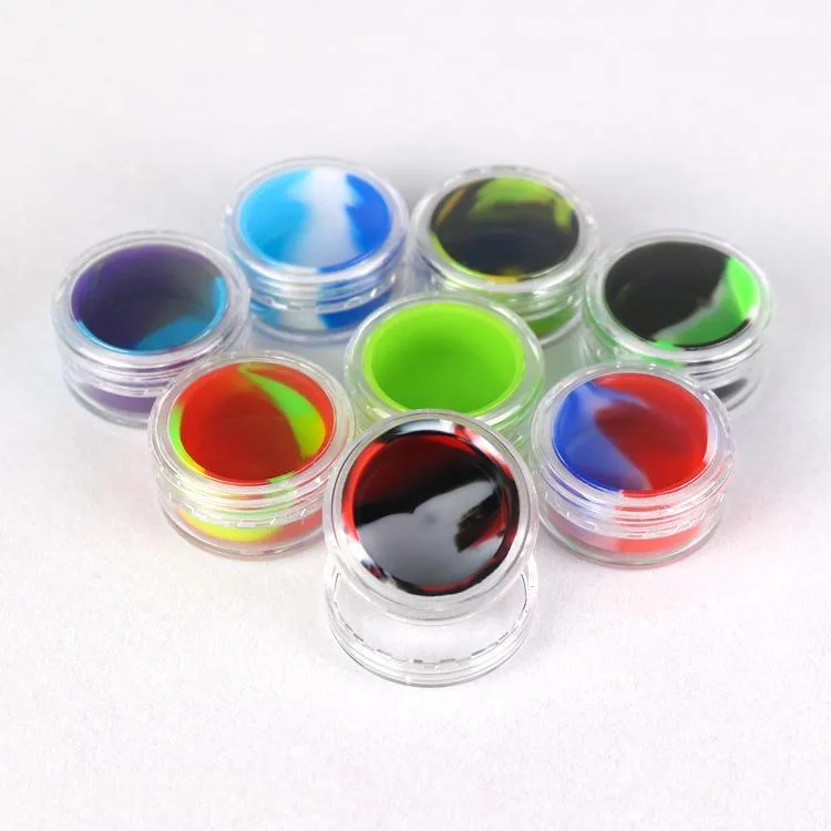Other Smoking Accessories Acrylic & Silicone Wax Oil containers Portable stash Dab toolWax Jars 5ML concentrate box Storage Container mini Jar