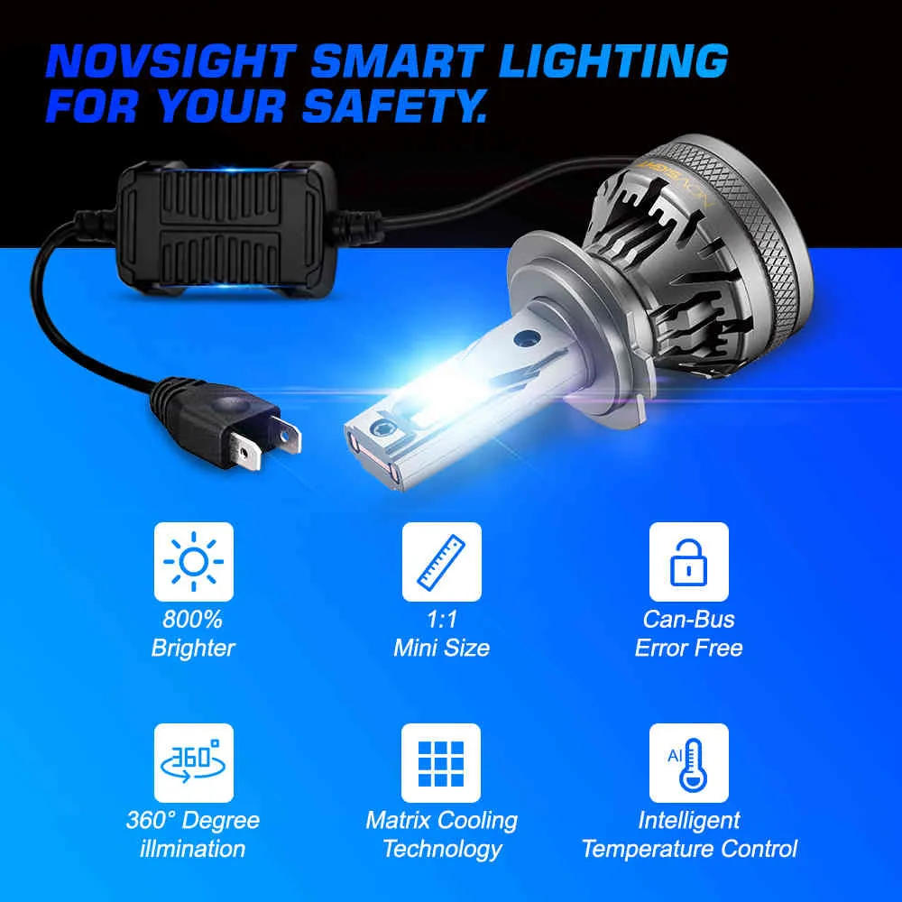 NOWSIGHT H7 LED Araba Far Ampulleri H4 H11 H8 H9 H1 H3 9004 9005 9006 9007 120 W 22000LM Kod Çözücü Oto Far 6500 K Sis Işıkları