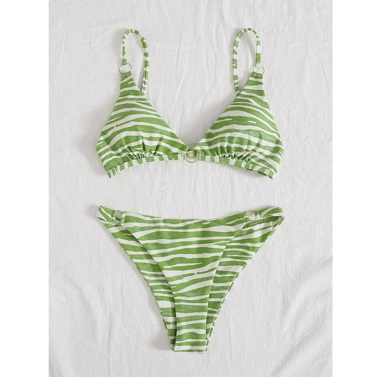 Stroje kąpielowe 40 Bikini Zestaw Kobiety Zebra Drukuj Bikini Set Push-up Dwa kawałek Beachwear Wyściełowy Swimwear Biquini