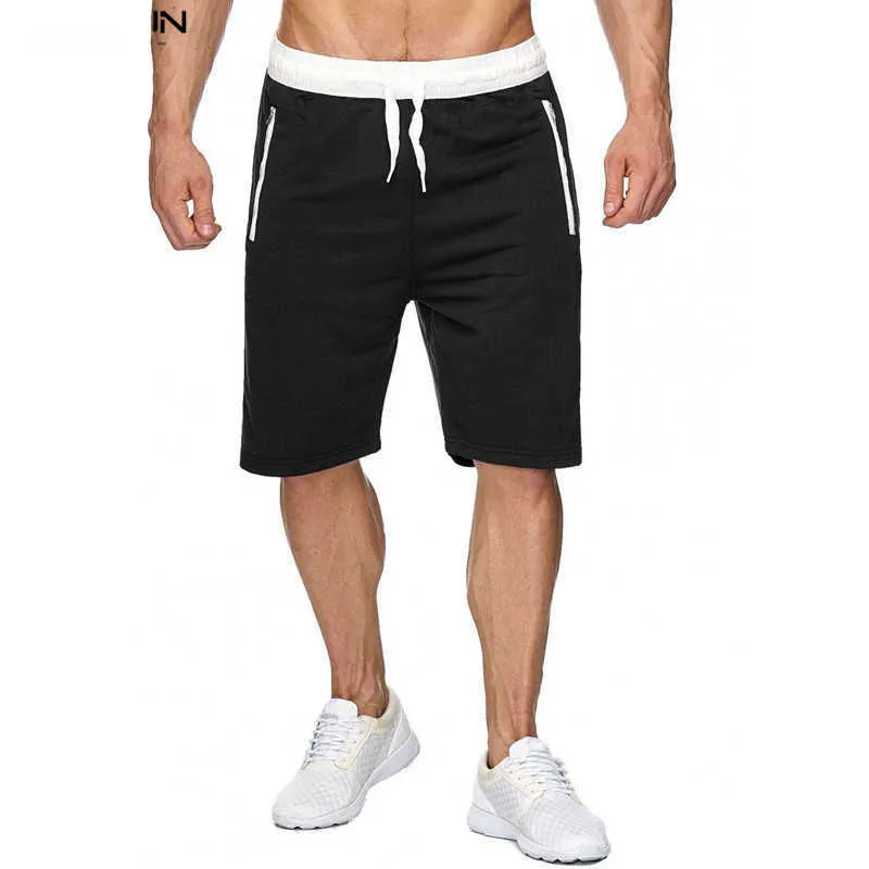 Zomer Shorts Mannen Running Jogger Fitness Ademend Heren Gym Sports Training Korte Broek Mannelijke Solid Gray Black Blue 210629