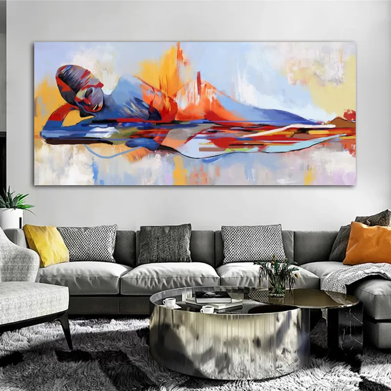 Aquarell Sexy Frau Körper Ölgemälde auf Leinwand Bunte abstrakte Wandkunst für Wohnzimmer Home Decor Lord Buddha Bilder