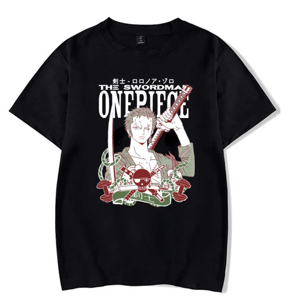 One Piece Fashion Korte mouw O-hals Casual losse print Anime T-shirt Y0809