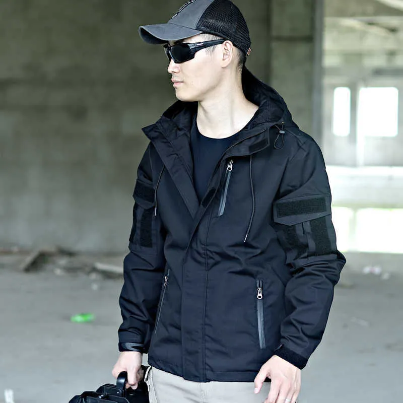 Men Outdoor Tactical Jacket Hunting Coat Hooded Combat Uniform Military Equipment for Airsoft Paintball Game 210811