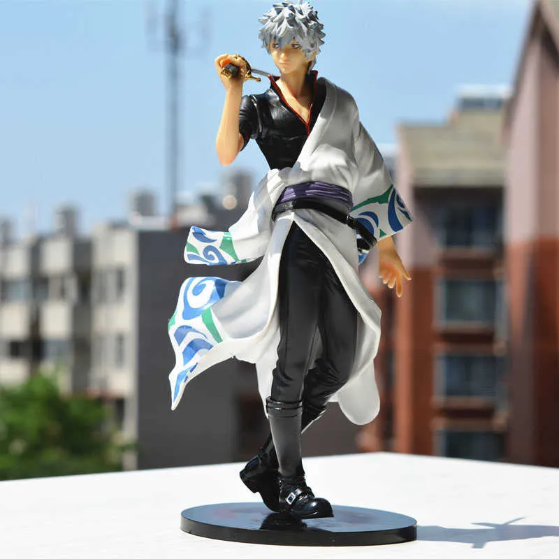 Gintama Sakata Gintoki Действие Рисунок 1/8 Масштаб Окрашенная фигура Боевая версия Sakata Gintoki PVC Рисунок Игрушка Brinquedos Anime Q0722