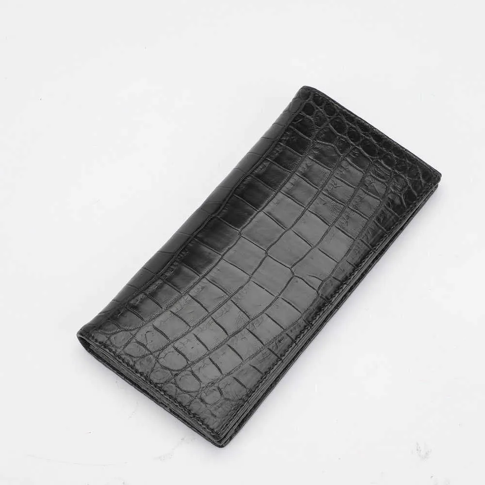 Portefeuille Long Alligator Hommes Costume Clip Sac Loisirs Cuir Ventre Main Hommes WS6N240h