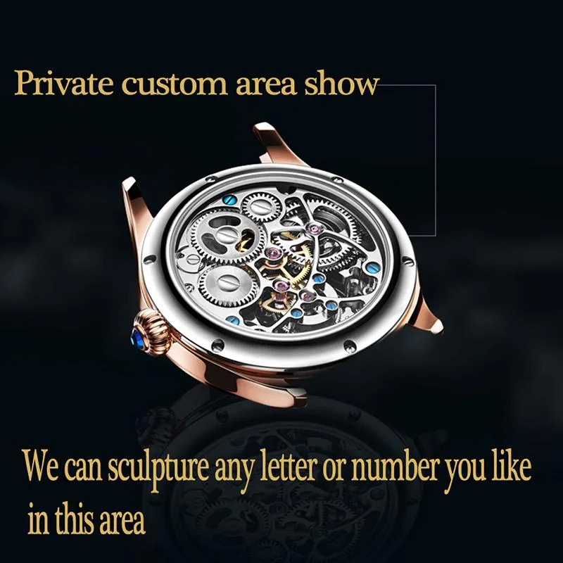 Relógios de pulso Original Luxuoso Tourbillon Relógio Mecânico Homens Top Safira À Prova D 'Água Esqueleto Cão Dial Relogio Masculino 7012889