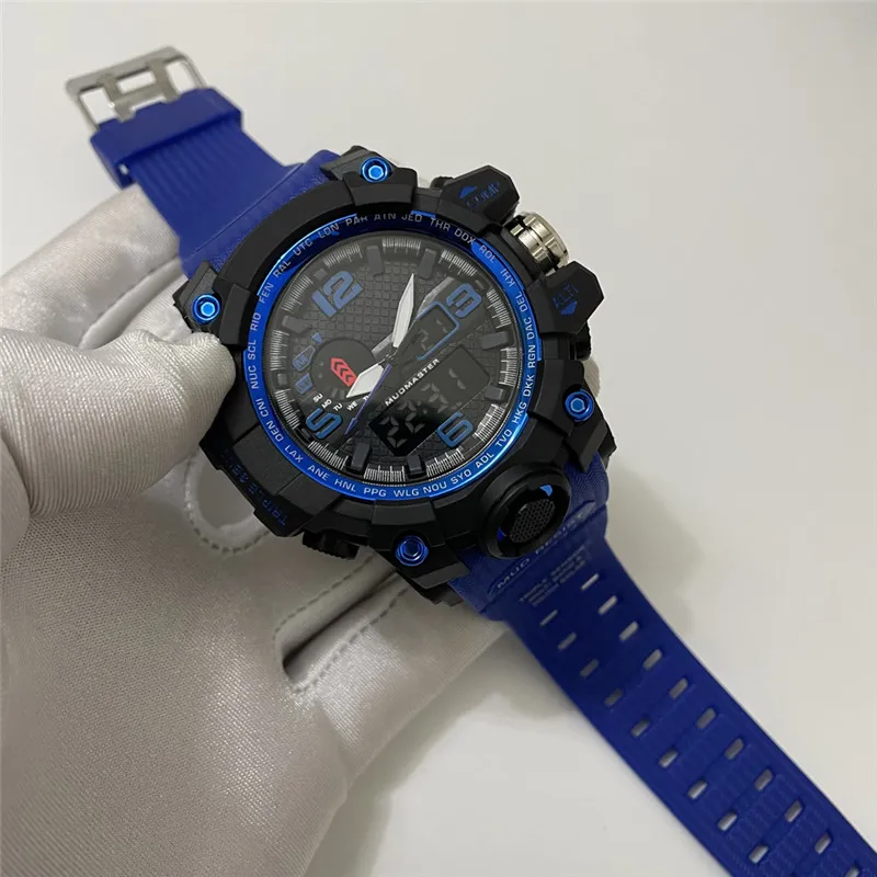 Watches Men Luxury Fashion Designer Sports Watch Dual Display Digital LED Electronic Mens Quartz armbandsur presentförpackning Automatisk L247E