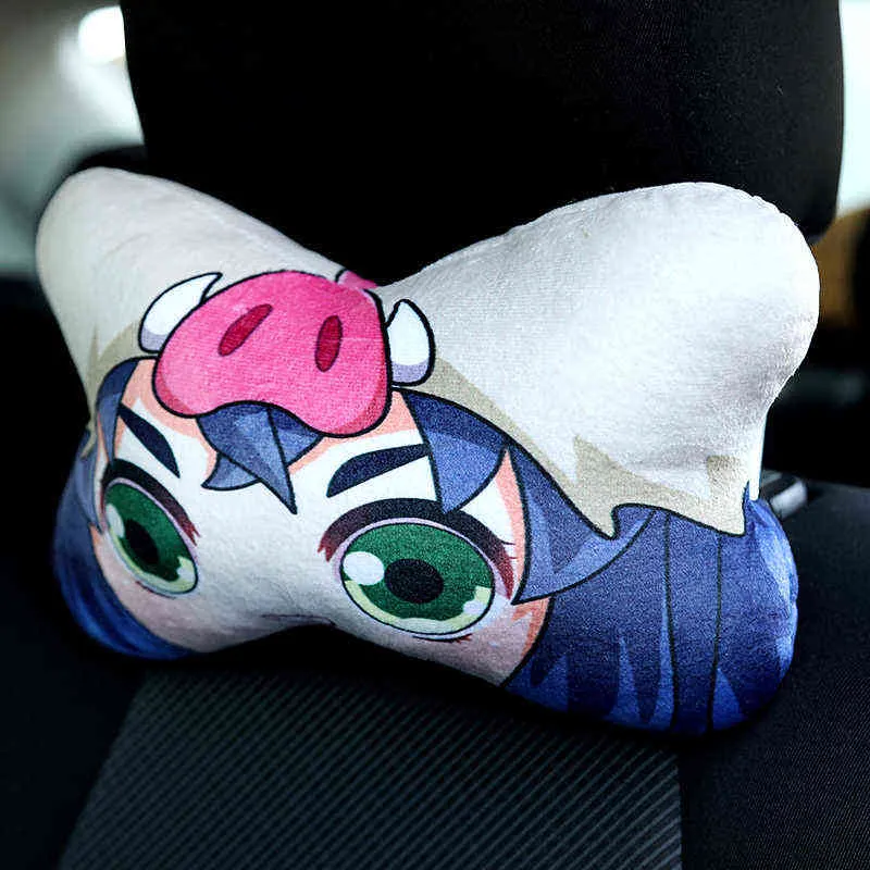 Devil's Blade Anime Car Neck Pillow Demon Slayer Kimetsu No Yaiba Manga Tanjirou Nezuko Cartoon Cute Cushion Pillow Decoratio295u