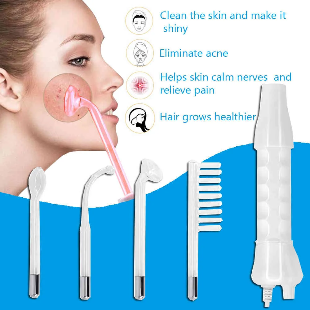 Portable High Frequency Device Electrode Wand Facial Machine Acne Remover Face Massager Beauty SPA Skin Tightening Face Lifting Q04781776