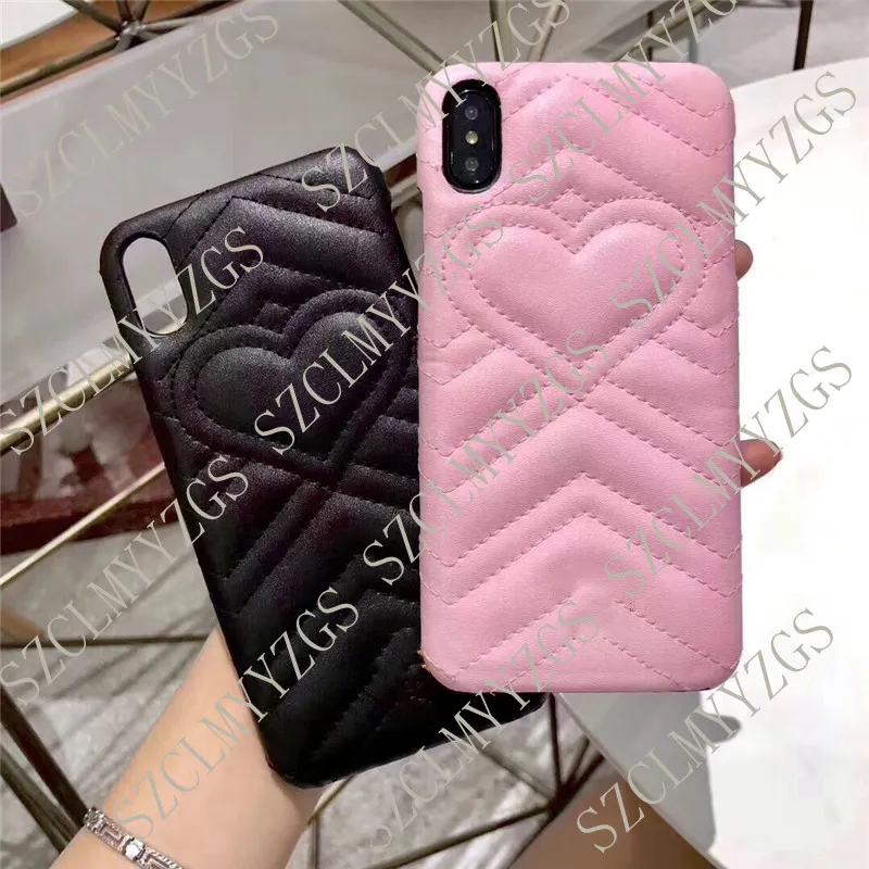 For Iphone Phone Cases Back Cover Leather Classic Fashion Love Heart 13 12 Mini 11 Pro Max 6 6S 7 8 Plus X Xs Xr Case264I