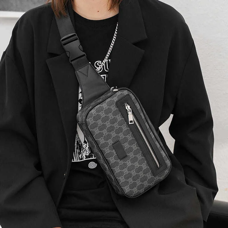 2021 Новая мужская молодежная нагрудная сумка, модная повседневная корейская сумка через плечо на одно плечо, маленькая сумка через плечо, модная мужская молния