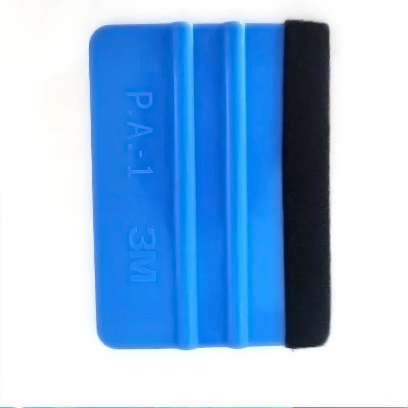 99 x 72mm Blauw Draagbare Vilt Rand SqueeGee Auto Vinyl Wrap Tool Scraper Decal Auto Cleaning Auto Borstel Accessoires Handdoek