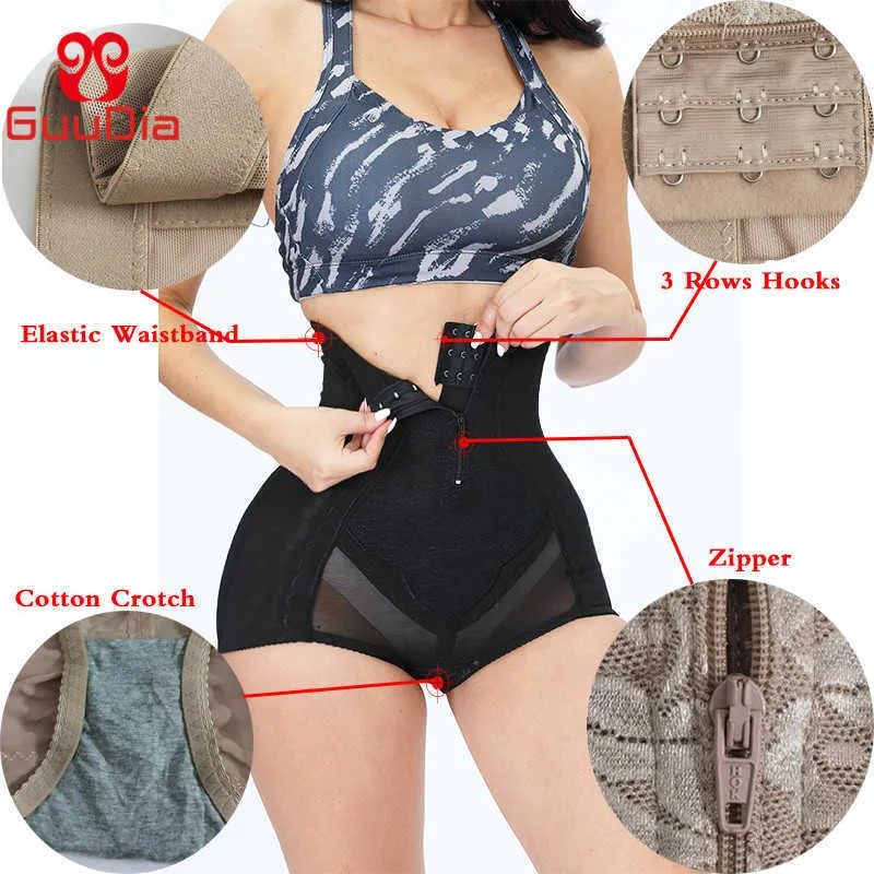 Sexy maille ventre contrôle culotte taille formateur corps Shapers Shorts femmes Shapewear Corsets fermeture éclair crochet sous-vêtements taille mince