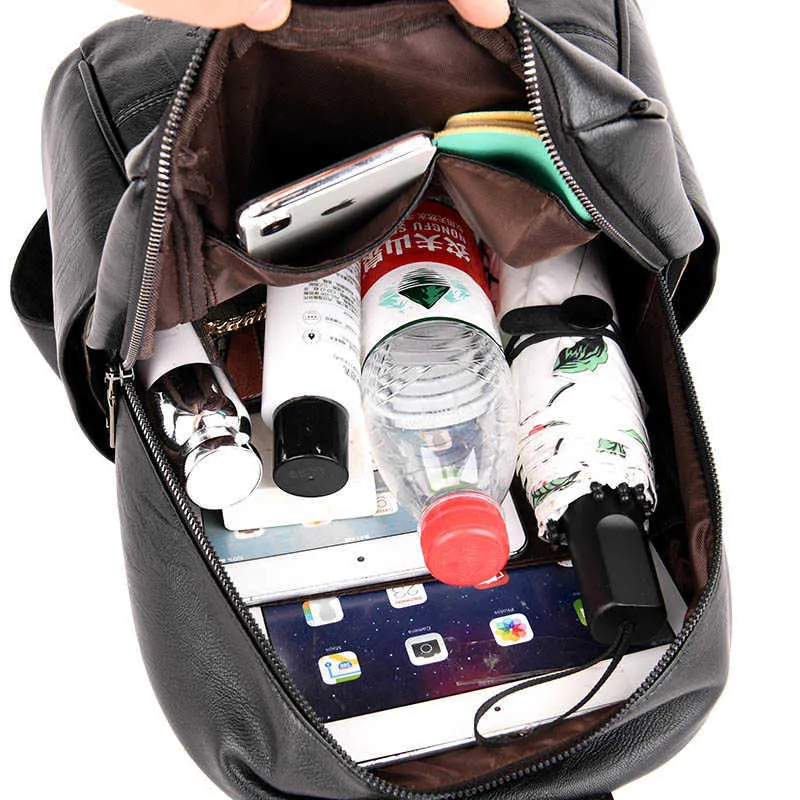 المرأة حقيبة جلدية حقيبة مدرسية preppy للطلاب جودة عالية شباب كمبيوتر محمول بنات السيدات اليومية العودة حزمة متجر رحلة Q0528
