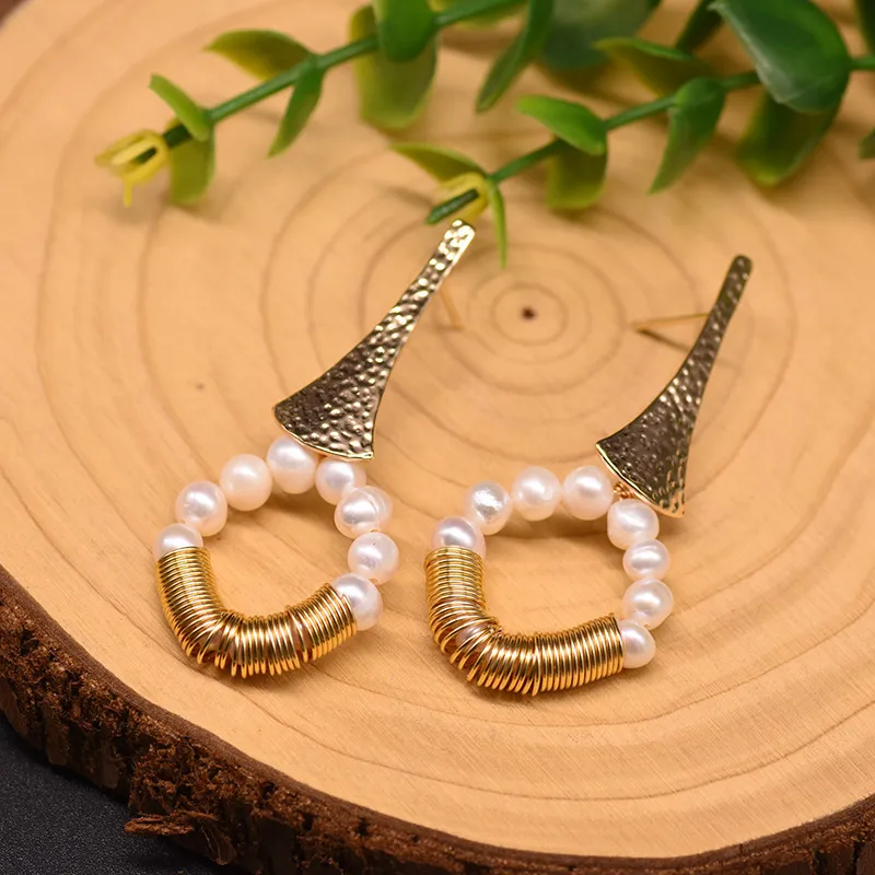 Perle d'eau douce naturelle Boho goutte pour les femmes cadeau d'anniversaire boucles d'oreilles fines bijoux mode accessoires faits à la main